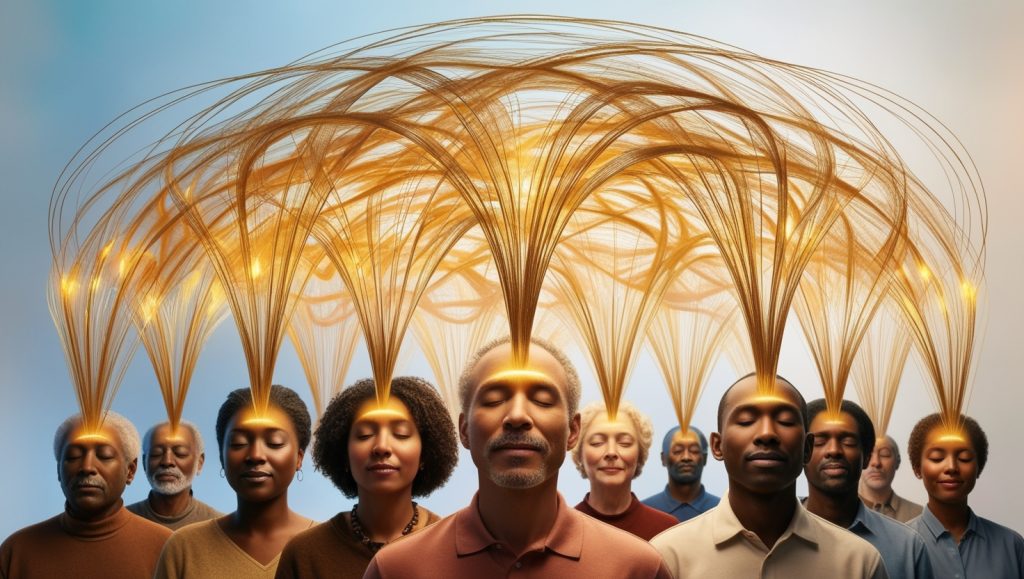 Default A majestic glowing network of golden threads weaves to 0